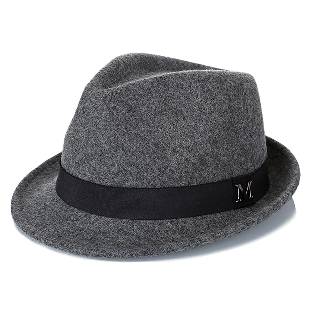 6669 100% Wool Felt Panama Fedora Hat Short Brim Trilby Flat Hat US